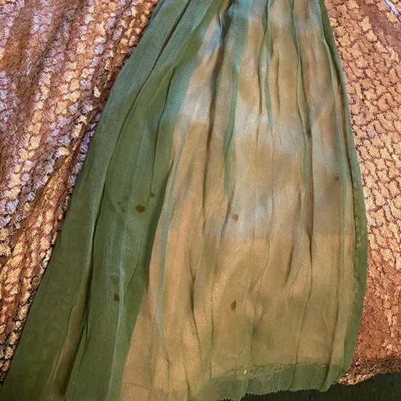 Vintage 1920s Green Chiffon & Lace Flapper Dress - Picture 7 of 11